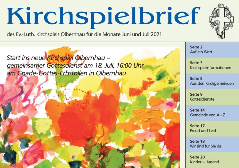 Kirchspielbrief Juni/Juli 2021 Kirchspielbrief Juni/Juli 2021